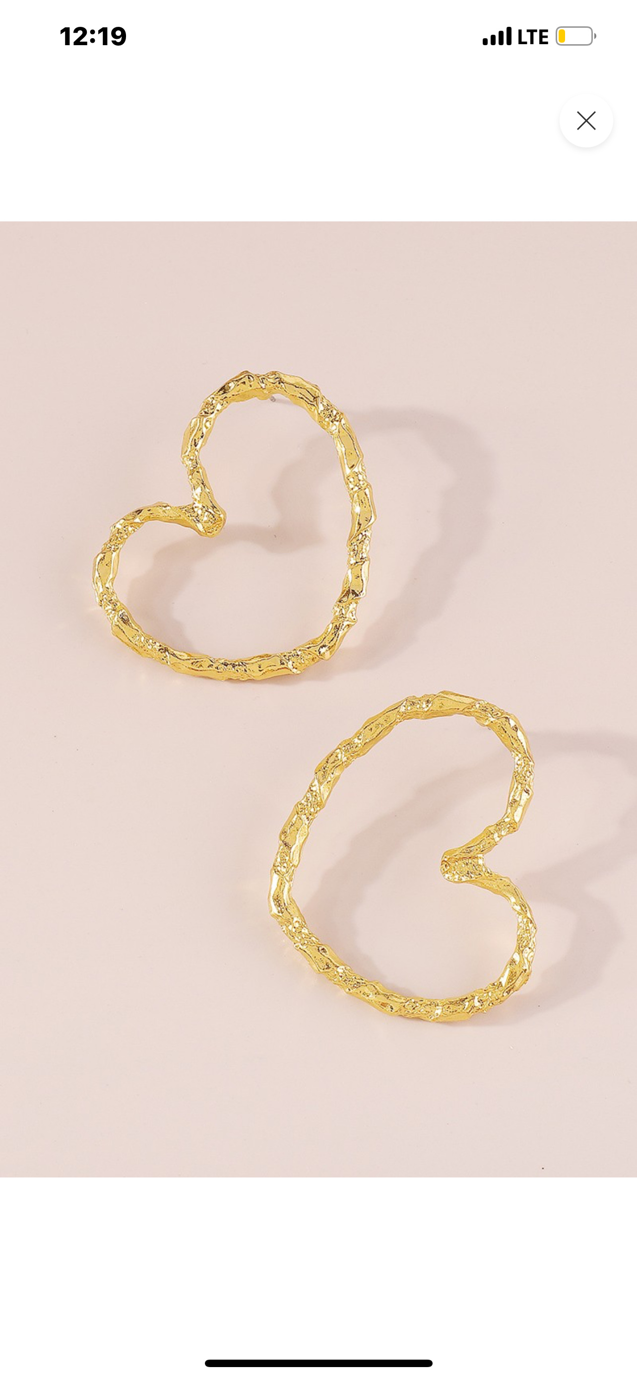 Metal Heart Dangle Earrings