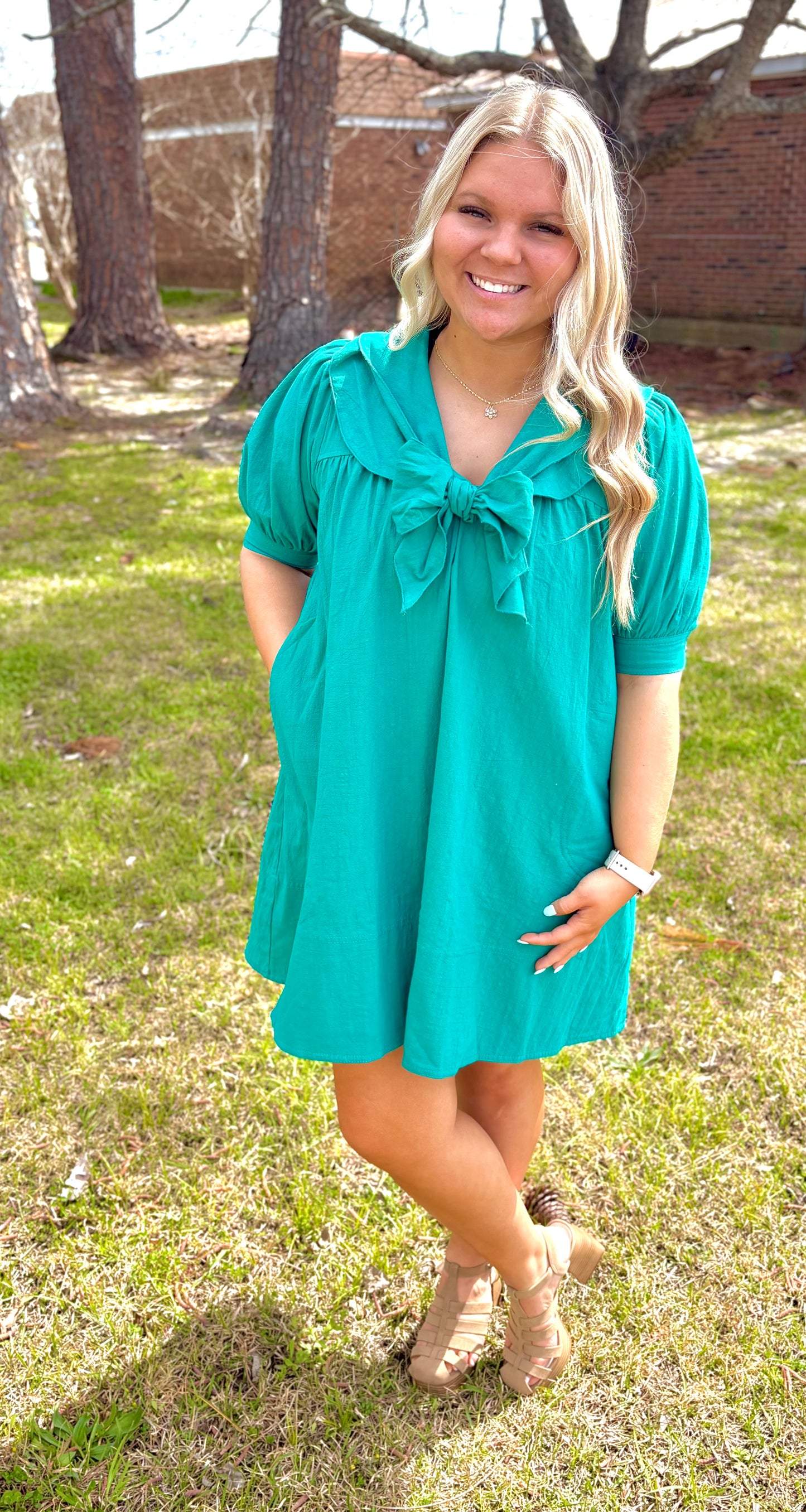 Sailor Teal Dress