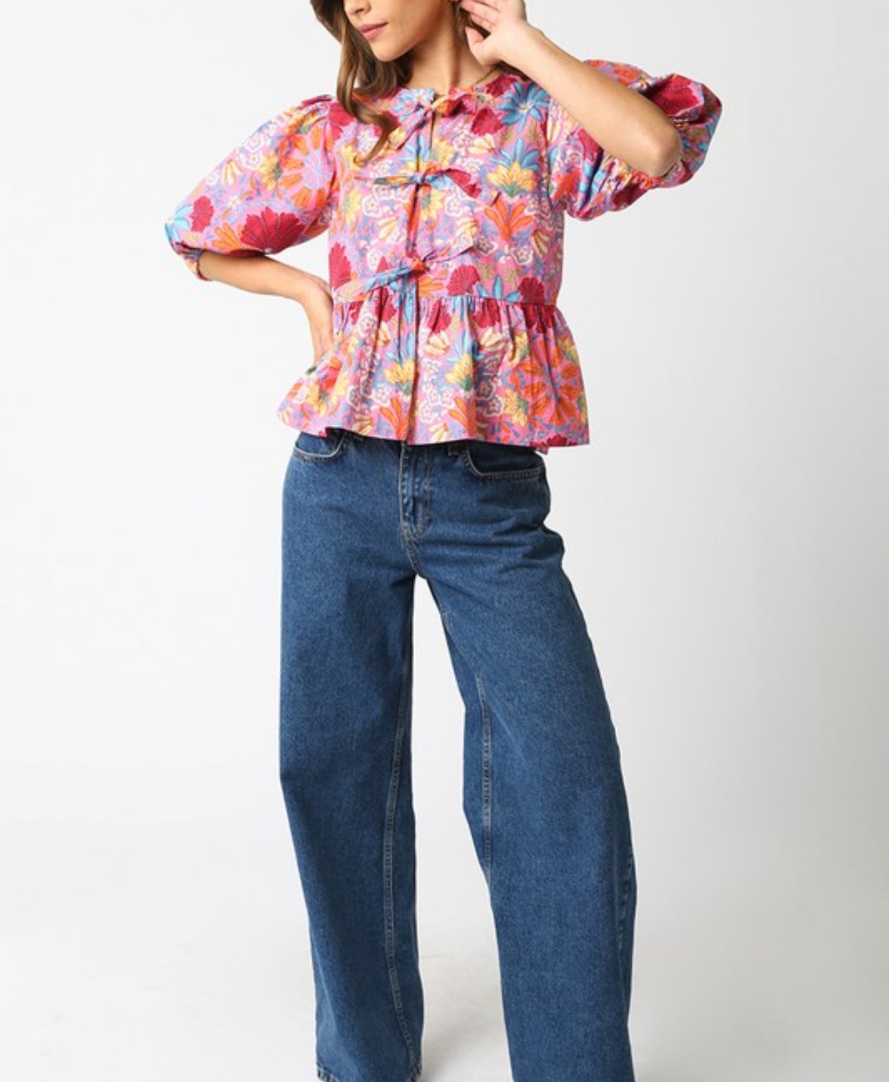 Flowers and Bows Babydoll Top