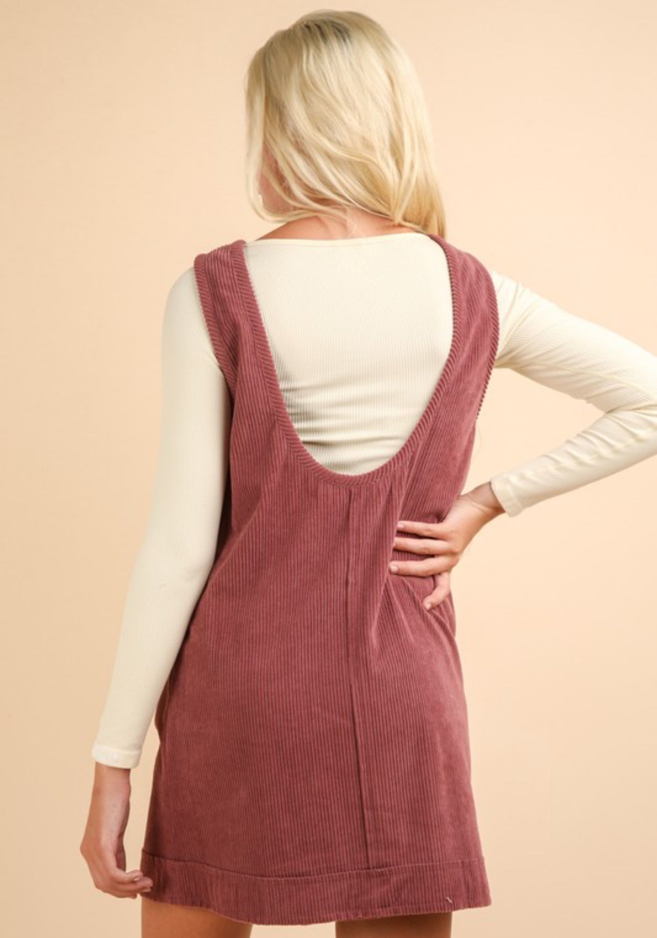 Mauve Corduroy Blackless Dress