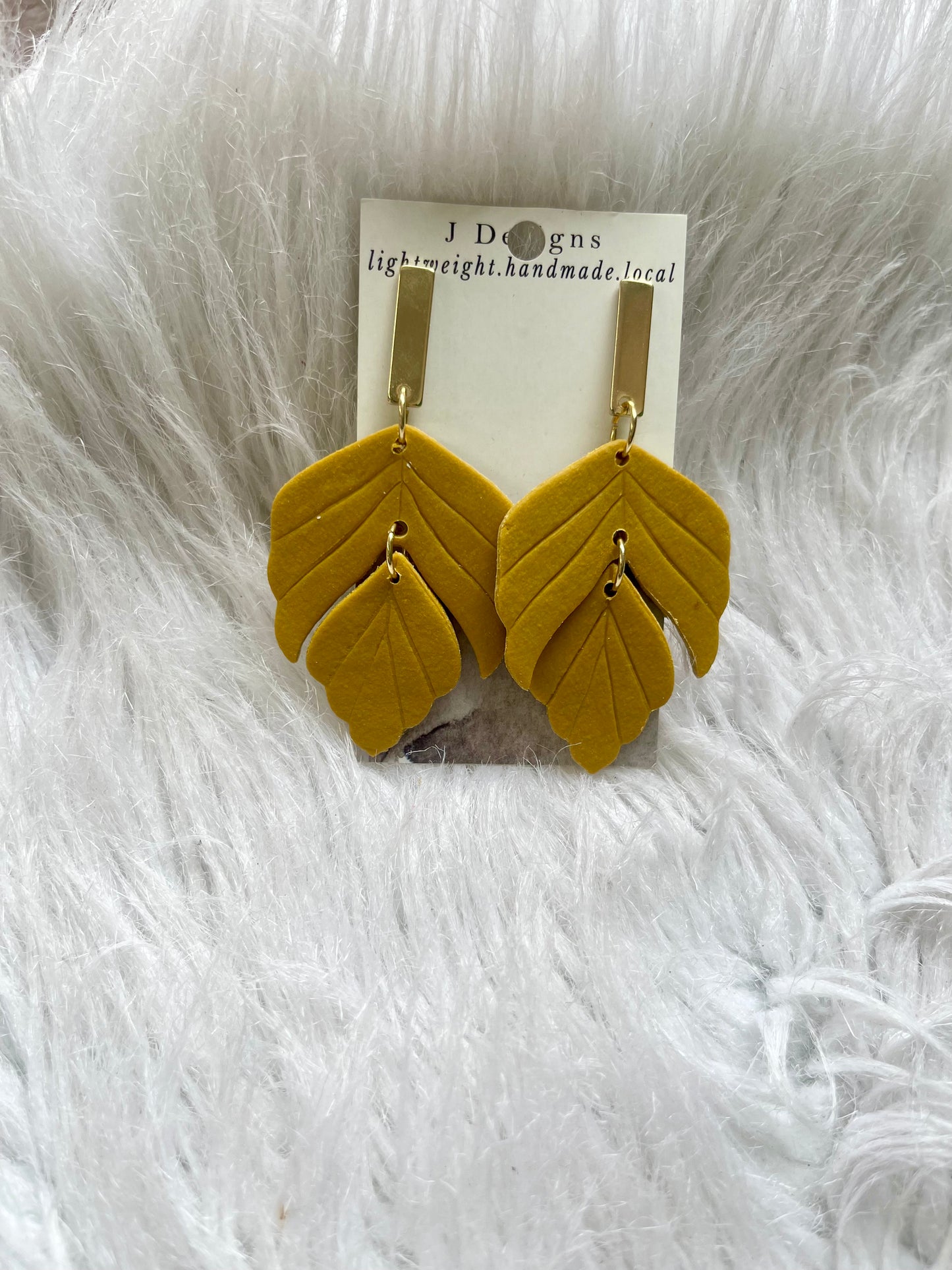 Gold Flake Leaf Earrings