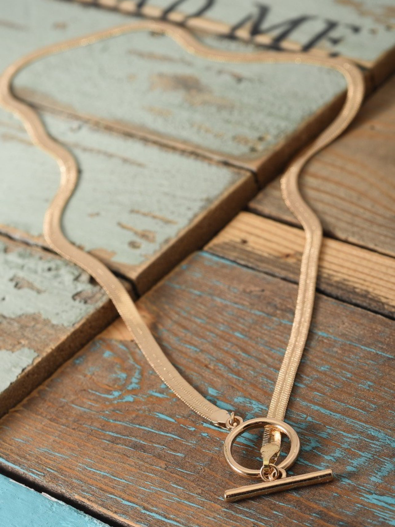 Snake Chain Toggle Necklace