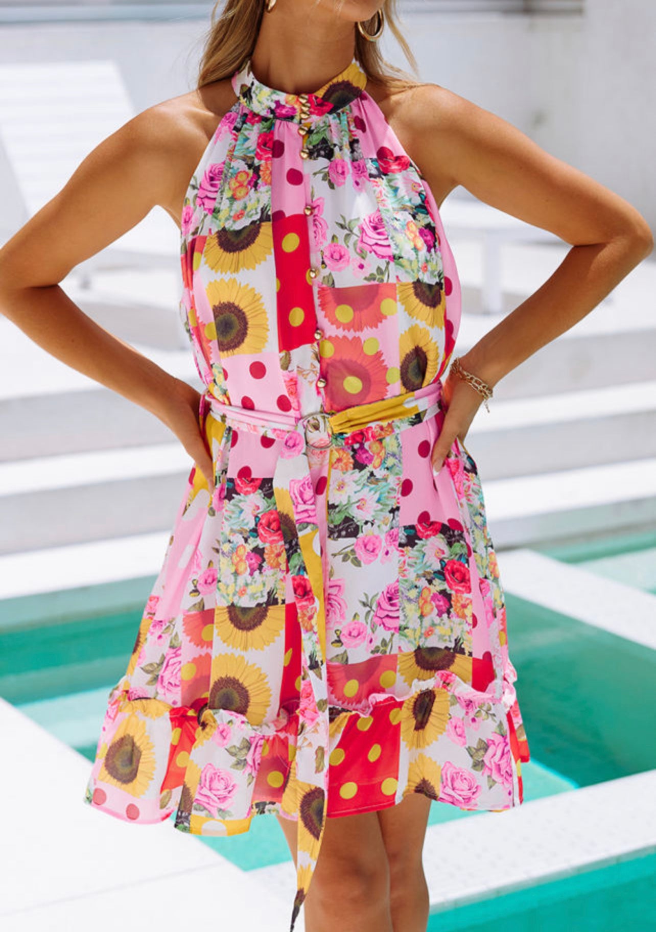 Sunflower Halter Dress