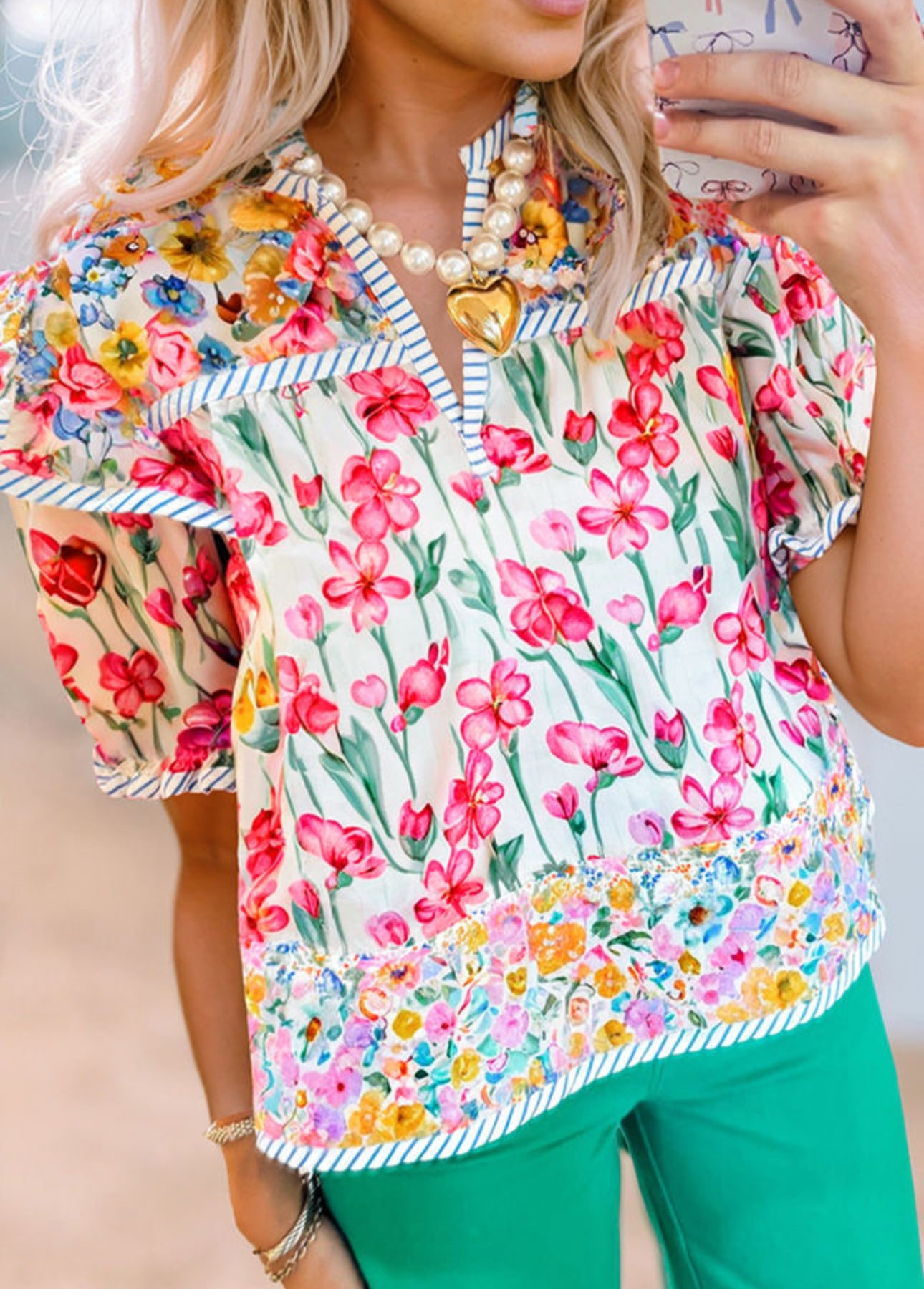Mixing Floral and Colors Blouse