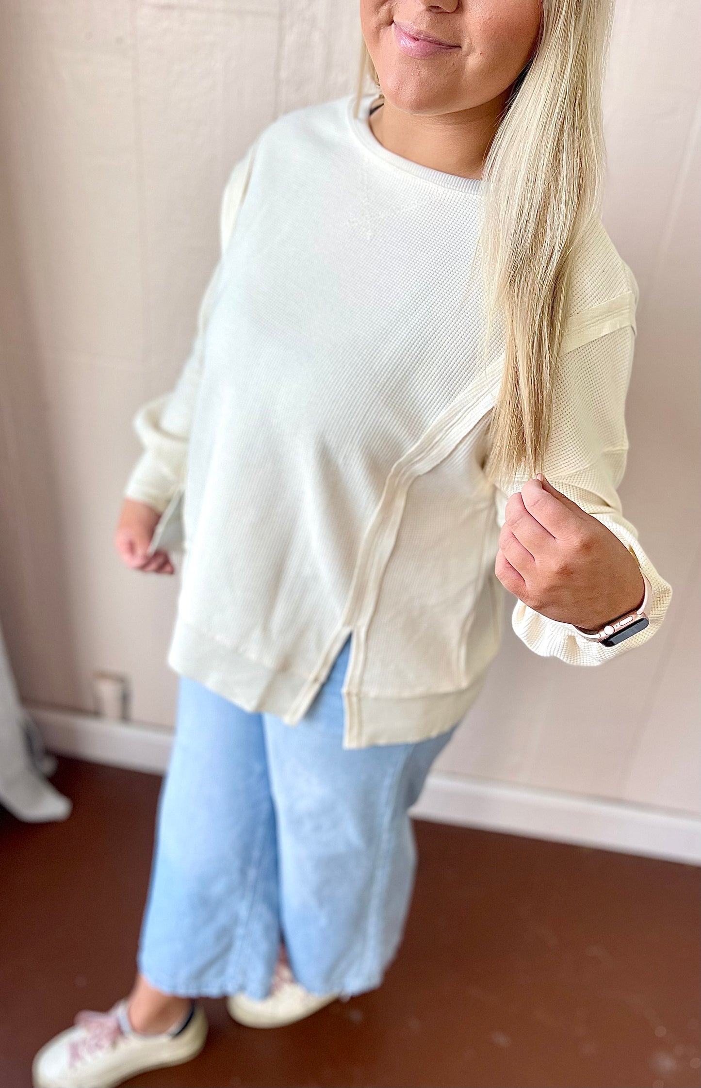 Truly Comfy Waffle Sweater