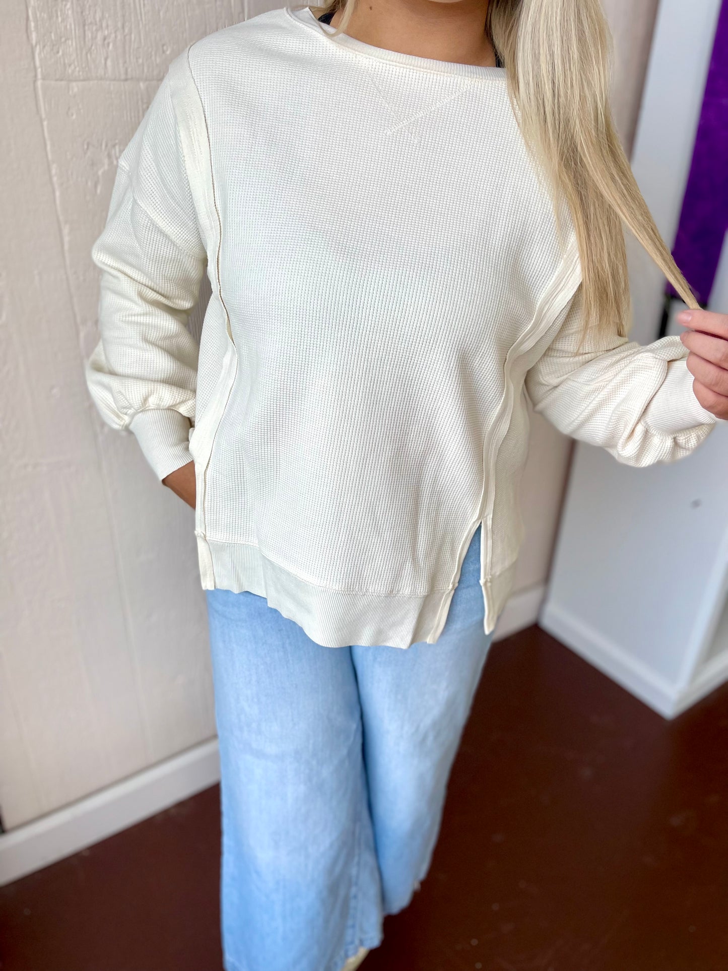 Truly Comfy Waffle Sweater