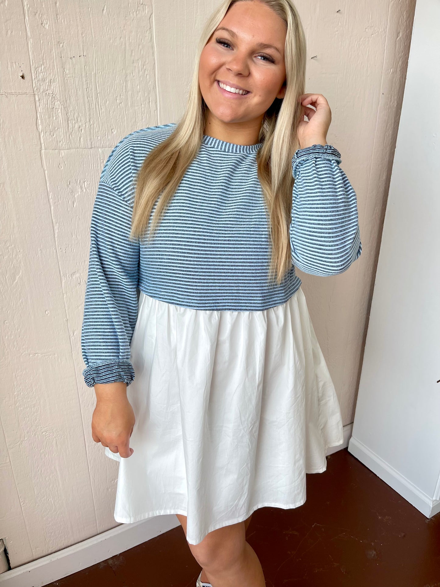 Springs Coming Stripe Top Dress