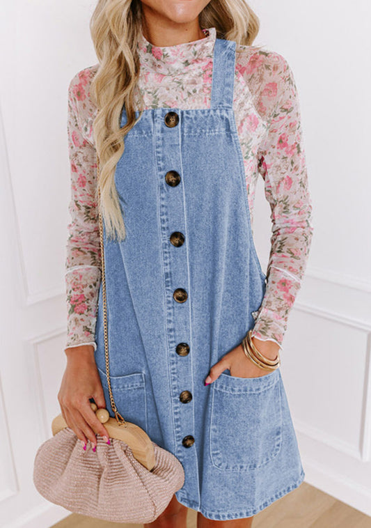 Button Me Down Denim Dress