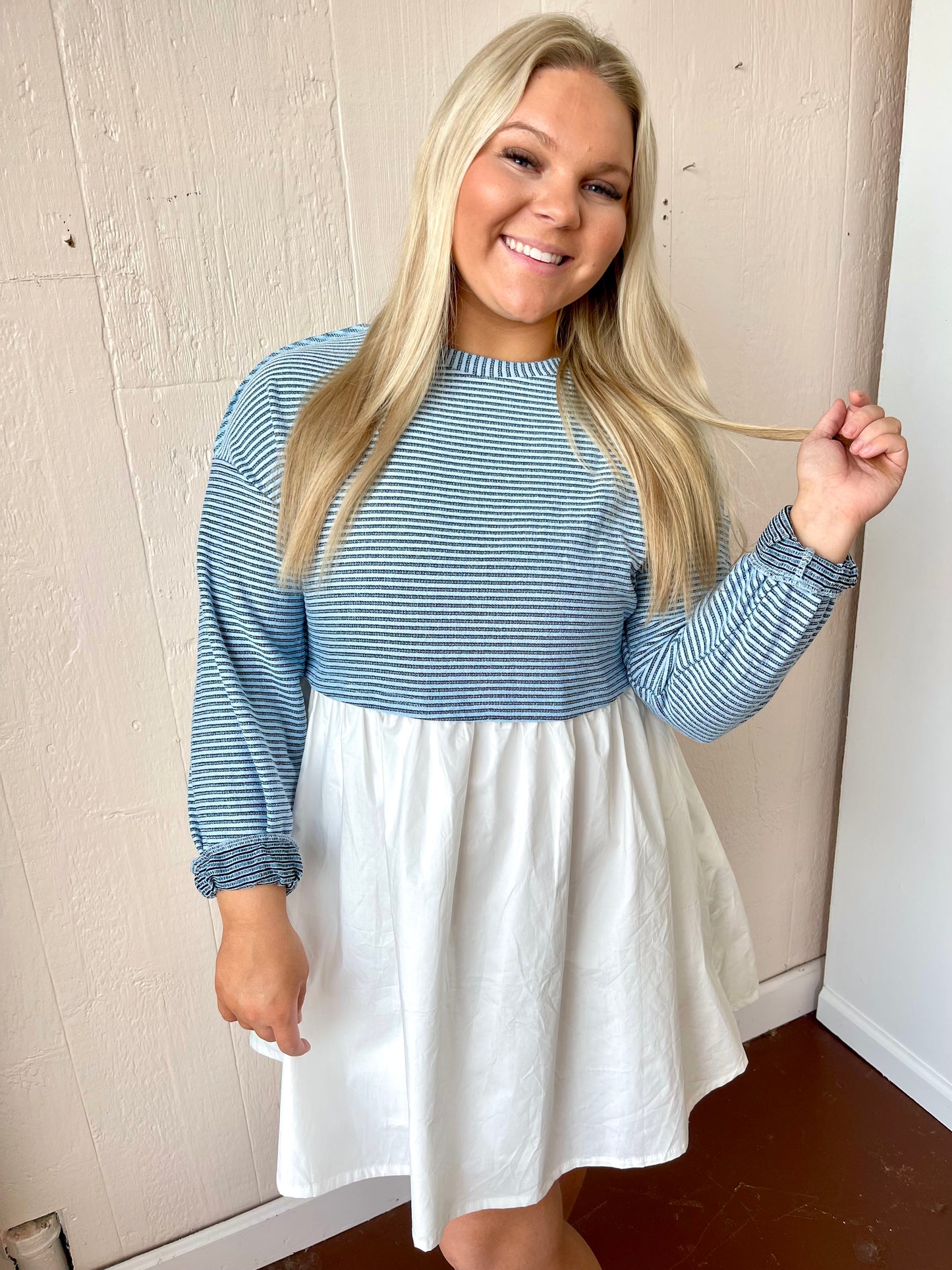 Springs Coming Stripe Top Dress
