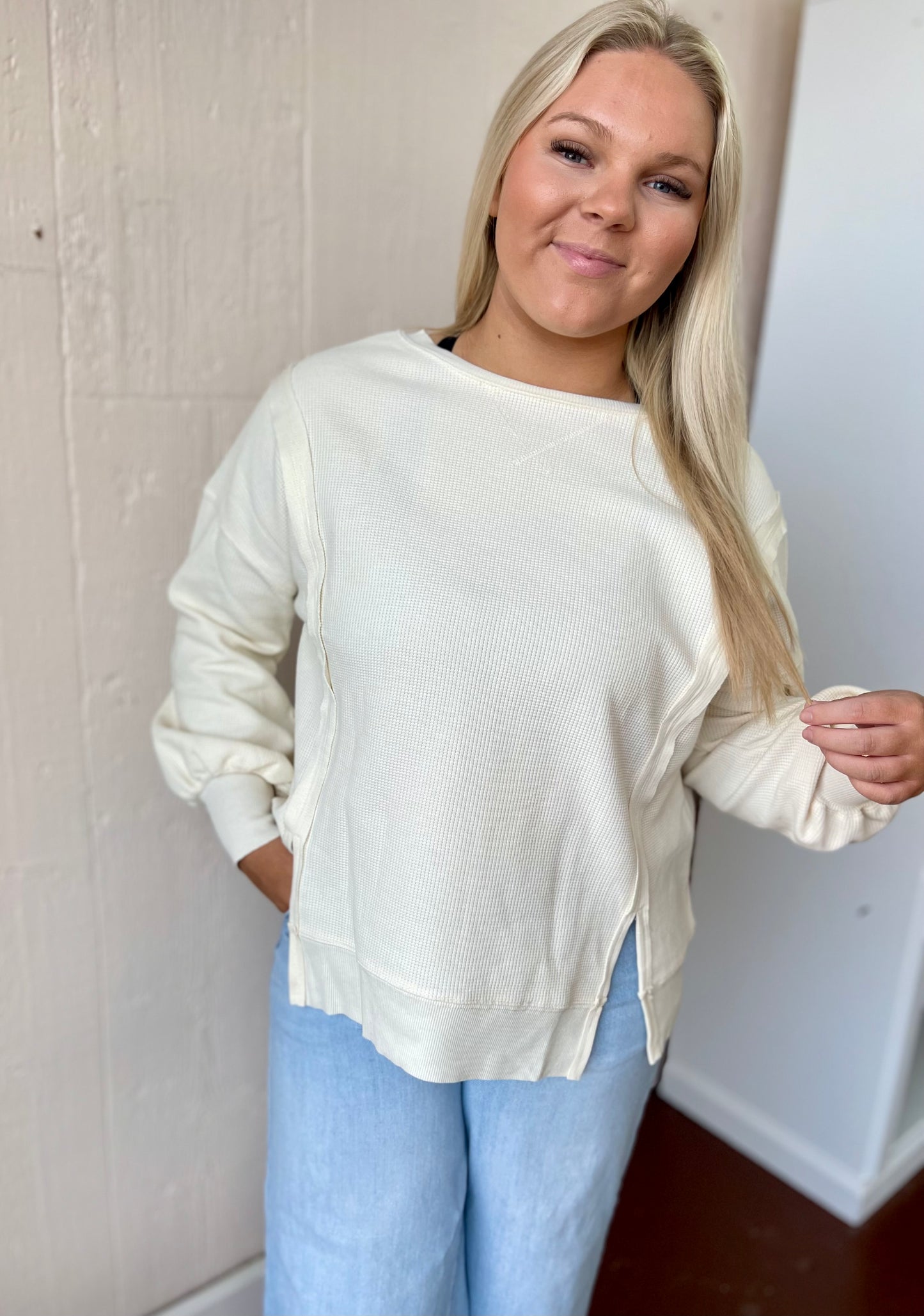 Truly Comfy Waffle Sweater