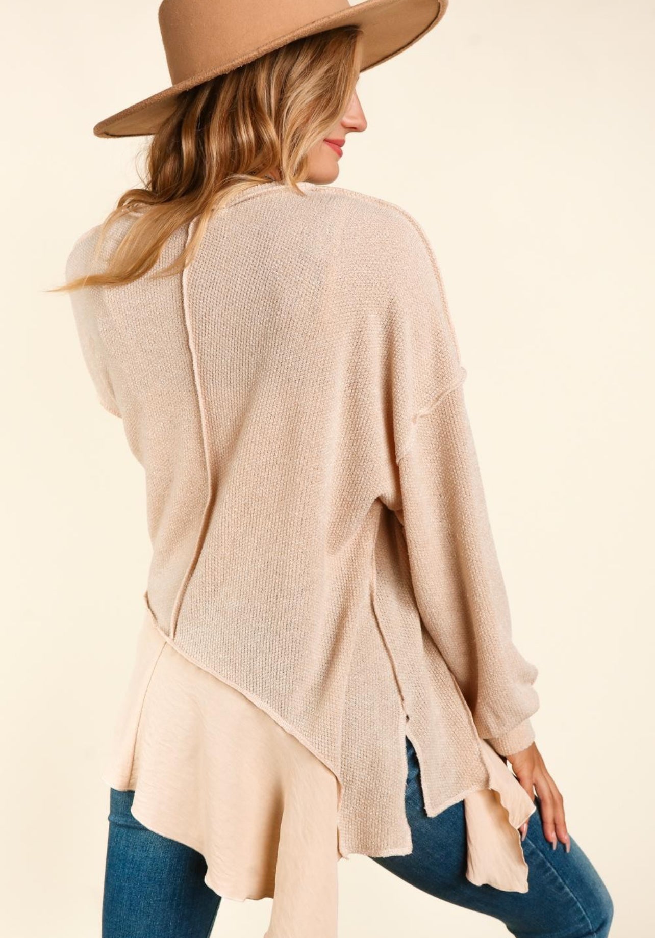 Two Toned Oatmeal Plus Lightweight Sweater