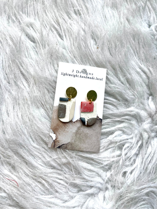 Abstract Gold Studs