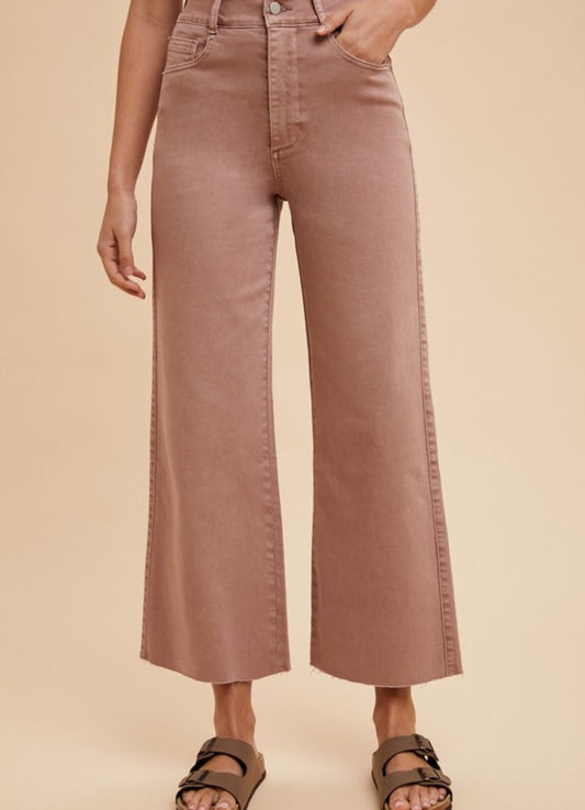 Dried Rose High Rise Flares