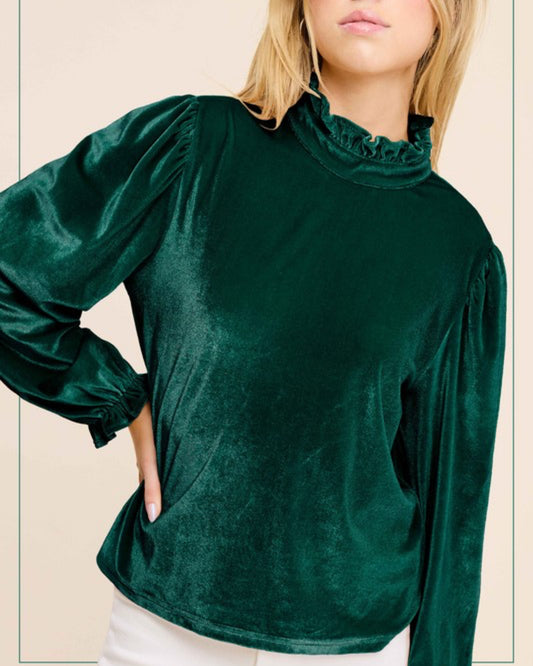 Christmas Emerald Velvet Top