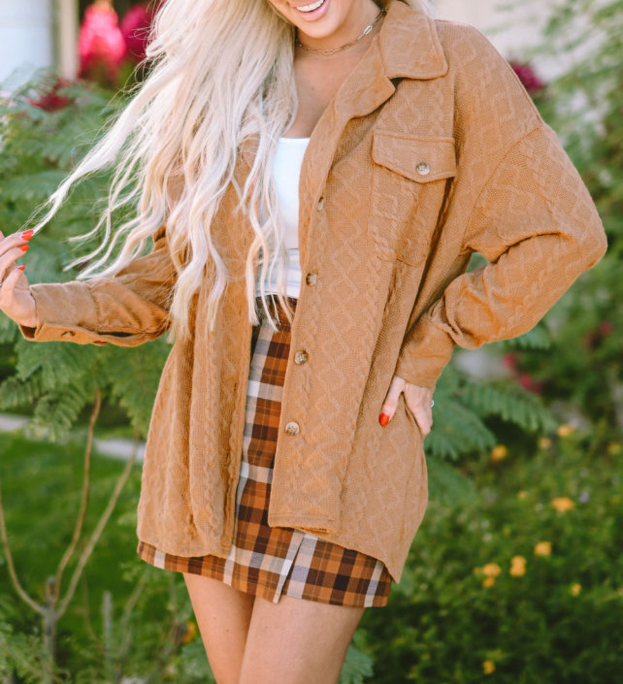 Camel Textured Shacket