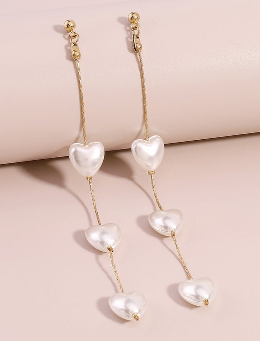 Pearly Heart Dangles