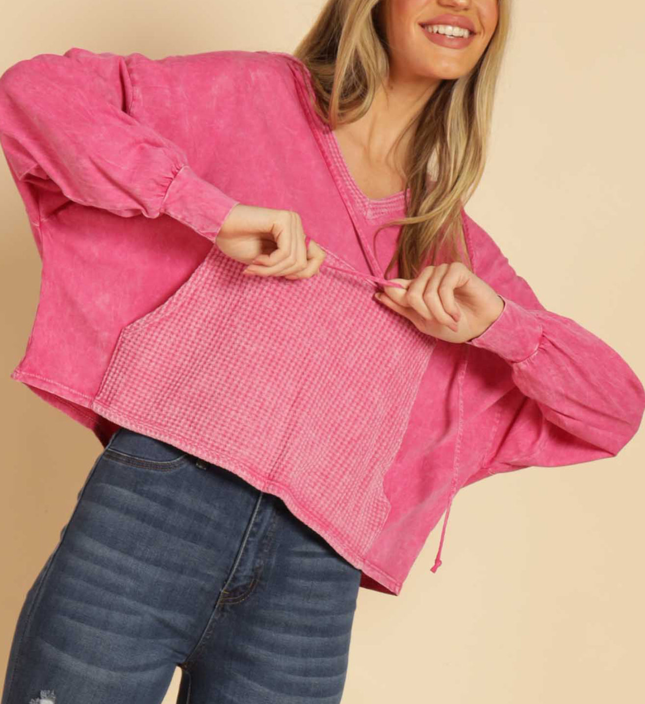 Vintage Wash Fuchsia Hoodie