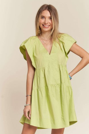 Lime Tiered Babydoll Dress